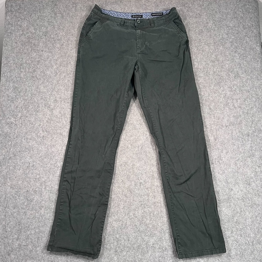 American Tall‎ Army Green Mason Semi Relaxed Fit Chino Pants Men's Size 34x34*